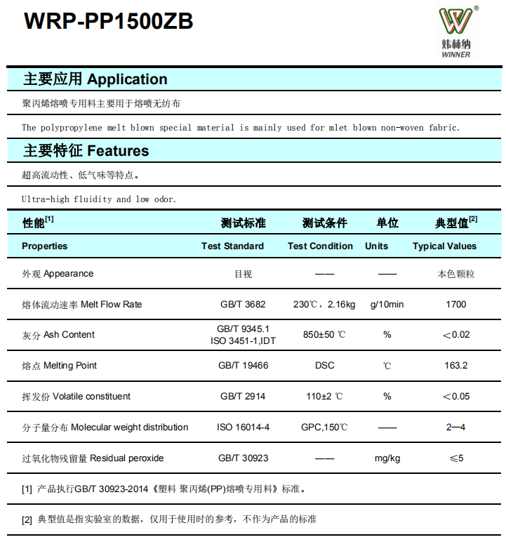 驻极型熔喷PP料----炜林纳改性塑料